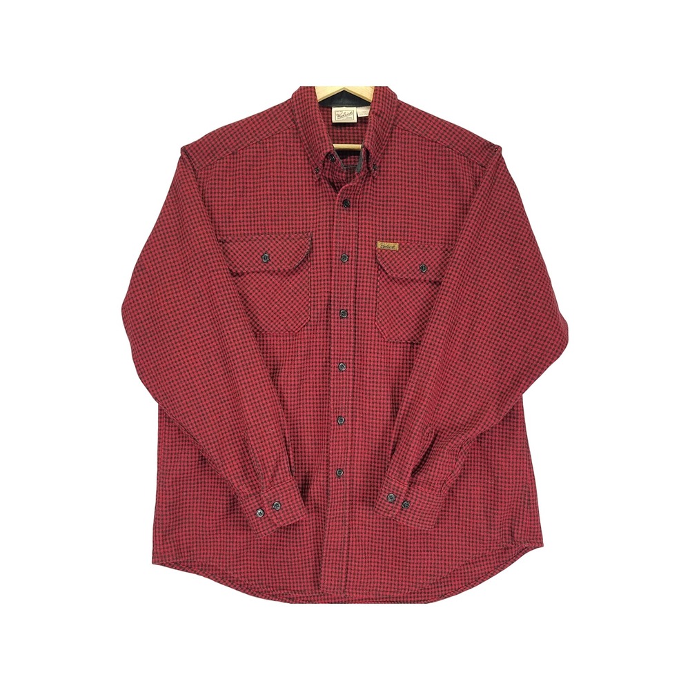 Woolrich Wool Blend Outdoor Shirt Mens L Red Black Check Gorpcore Heritage Vtg